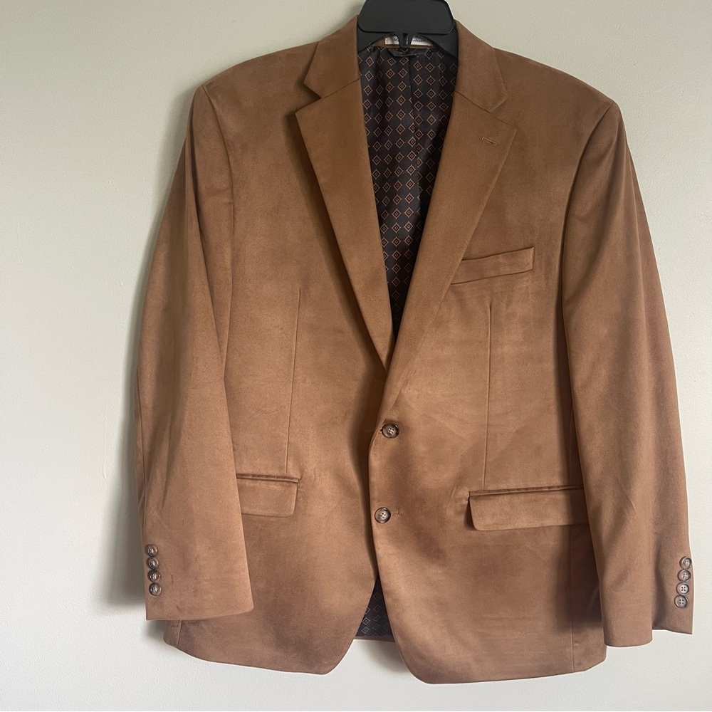 Lauren Ralph Lauren Men's Brown Faux Suede Linley 2-Button Blazer/Sport Coat 42R
